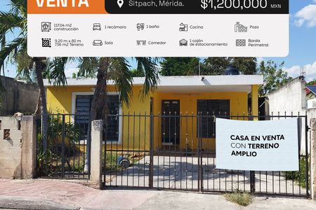 Venta De Casa Con Amplio Terreno Para Construir En Sitpach Yucat N