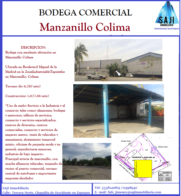 1 de 11: Ficha Tecnica BODEGA MANZANILLO COLIMA
