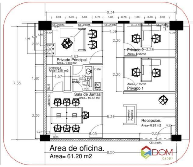 2 de 15: Plano de areas en el  interior