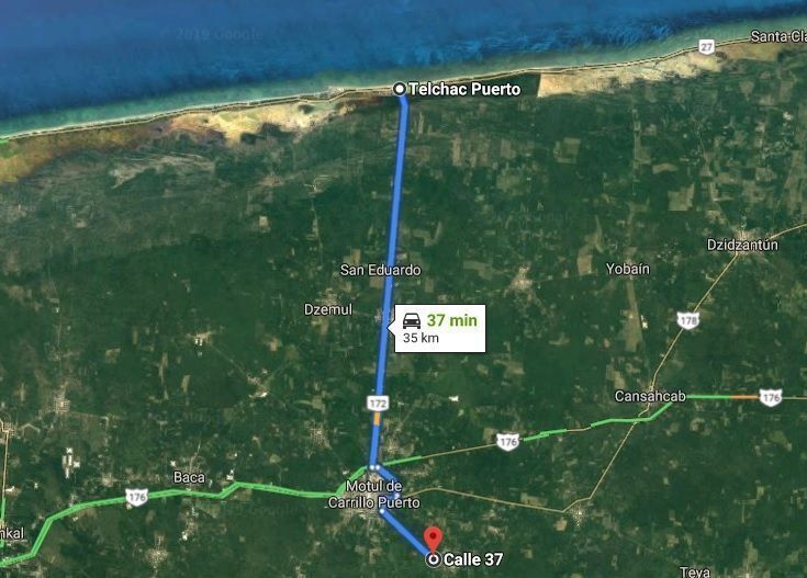 A 37 MINUTOS DE TELCHAC PUERTO