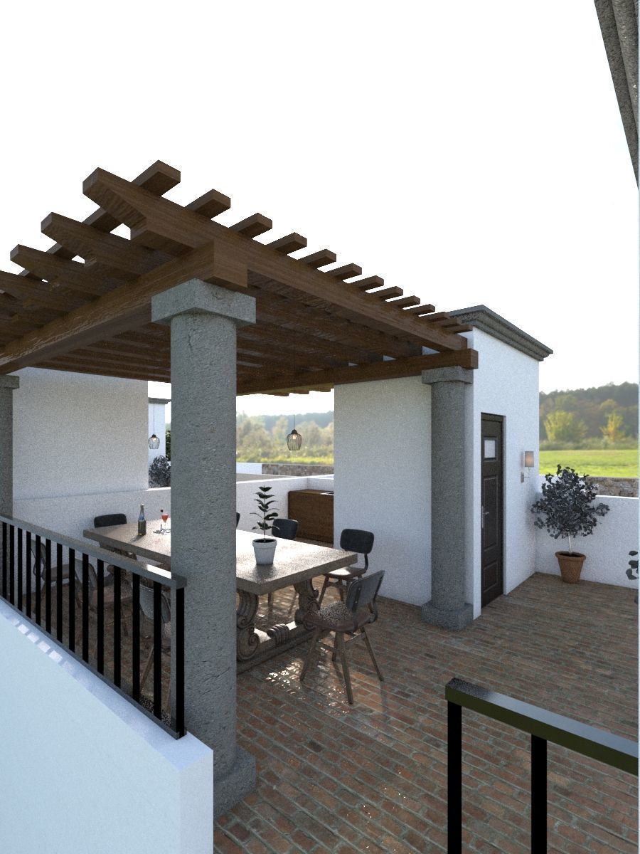 5 of 5: Terraza con techos de madera