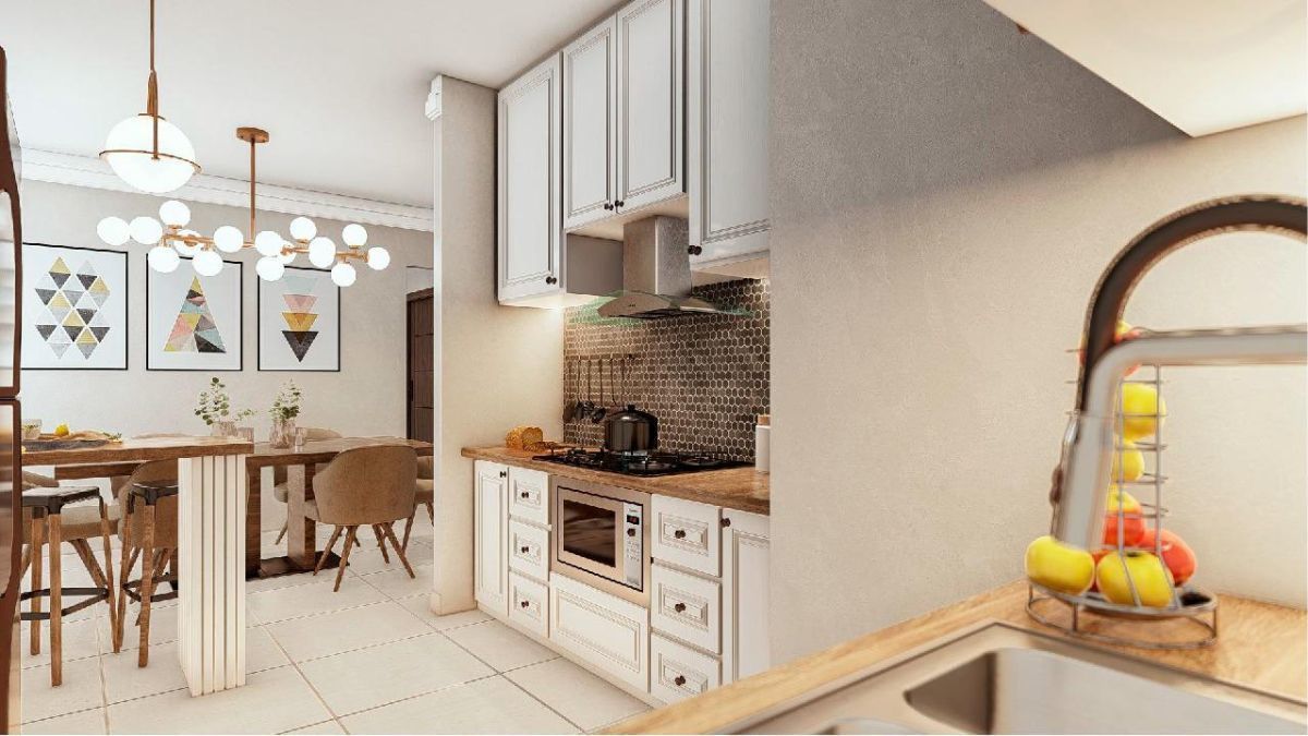 3 de 30: Imagen prospectiva de la cocina - Res. Praderas del Mirador