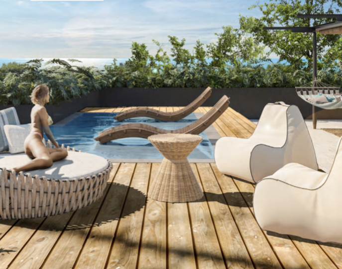 Penthouse de lujo  con club de playa a la venta en Playa del Carmen