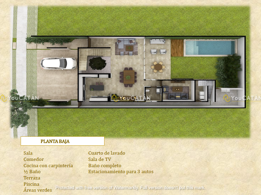 Última Casa de 3 recámaras en PA con área TV y piscina en Xcanatun