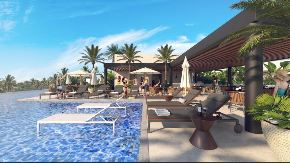 Departamento a 100 metros del mar, alberca infinity con vista al mar, Bar deport