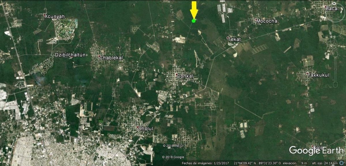 Terreno en venta en conkal 2.3 hectáreas