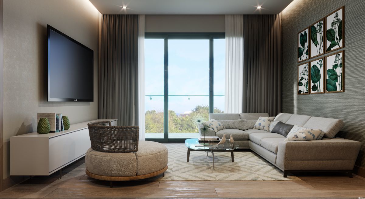 4 de 10: Sala apartamentos-panorama lake -vita cana -punta cana 