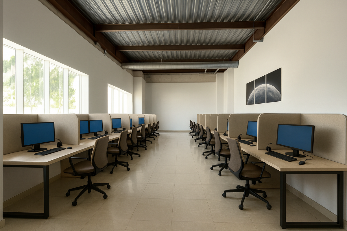 1 de 11: Imagen generada con IA propuesta oficina