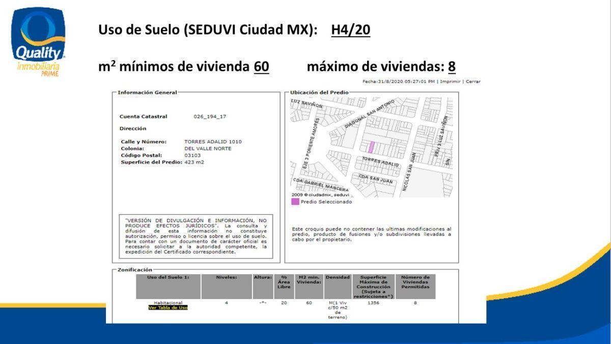 4 de 6: Uso de Suelo* SEDUVI Ciudad MX