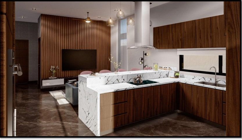 Cocina y Family room