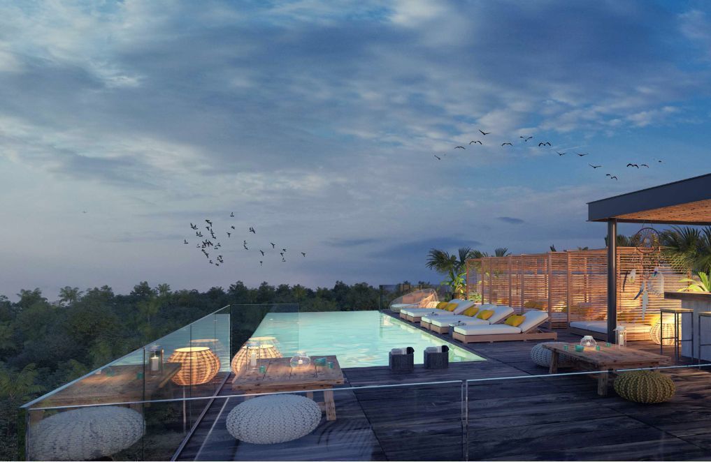 Estudio Penthouse, paseo de arte, area comercial, estilo Boho, amenidades y serv