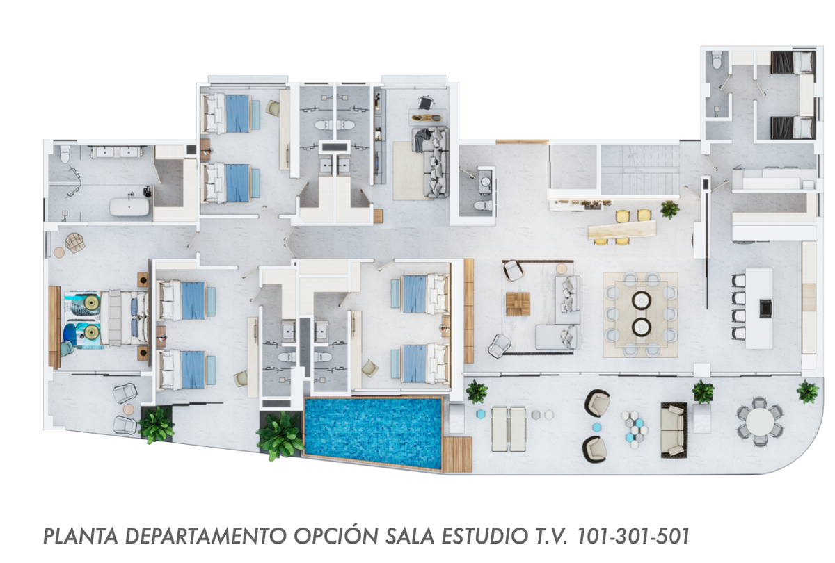 16 de 29: Pisos 101-301-501 con 490 m2