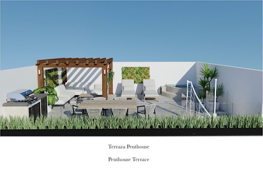 Penthouse con terraza de 55 m2, amenidades: parque central, roof garden