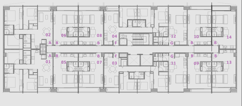 7 de 7: Diseño del Nivel 8, ubicacion Tipologia F