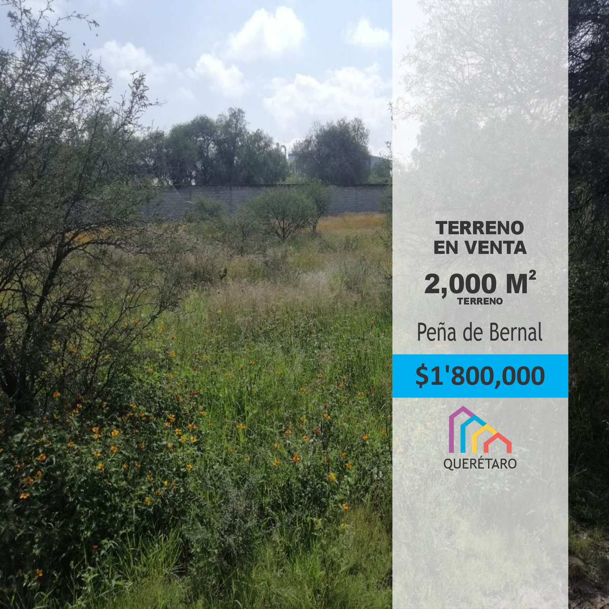 Venta de terreno con vista a Peña de Bernal Querétaro