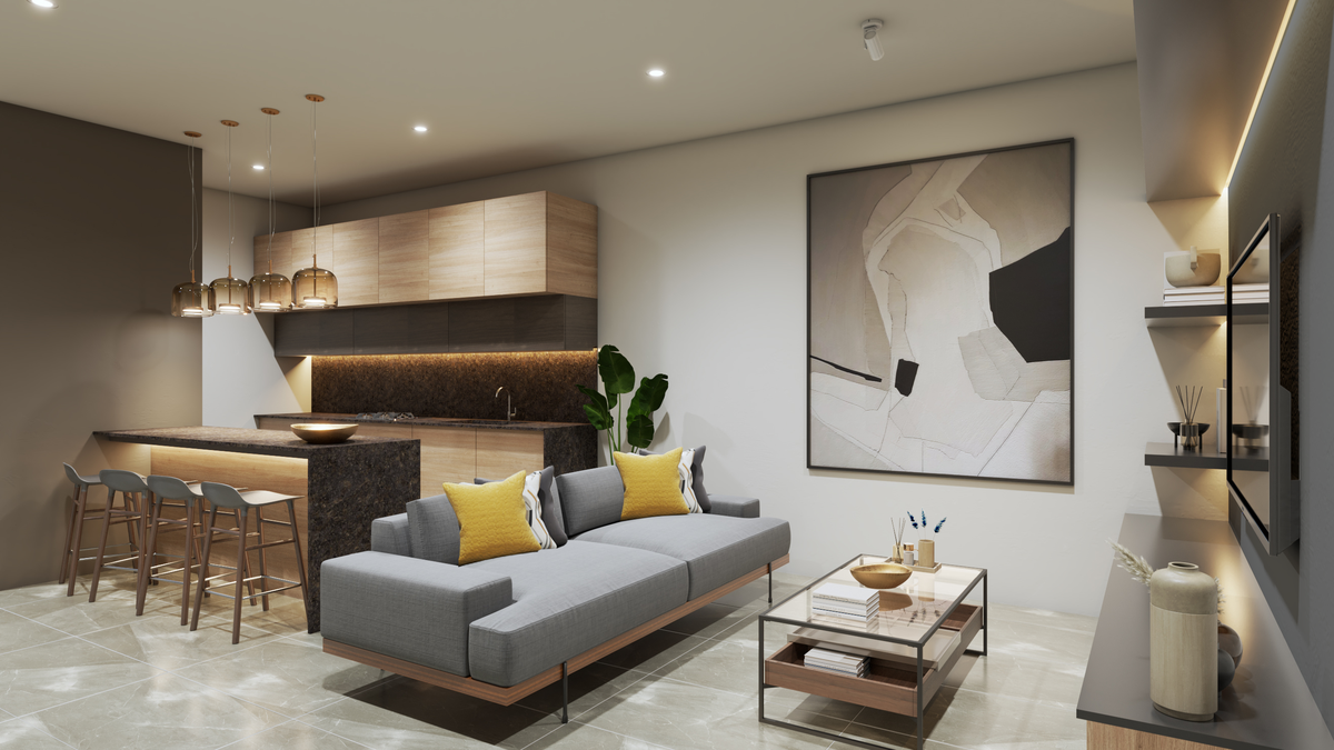 3 of 18: Sala, Comedor y Cocina