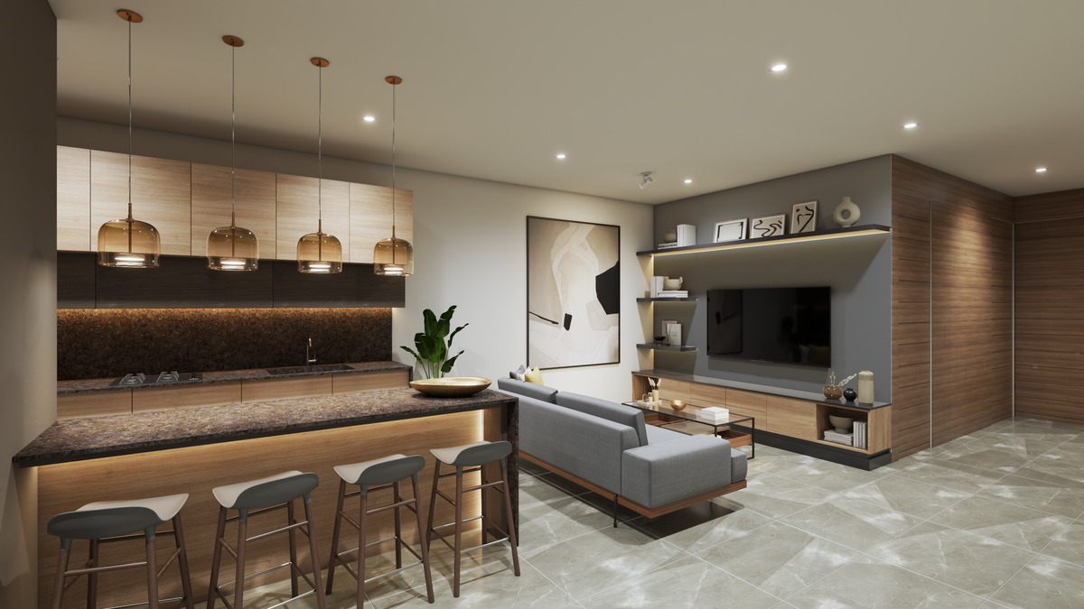 4 of 18: Sala, Comedor y Cocina