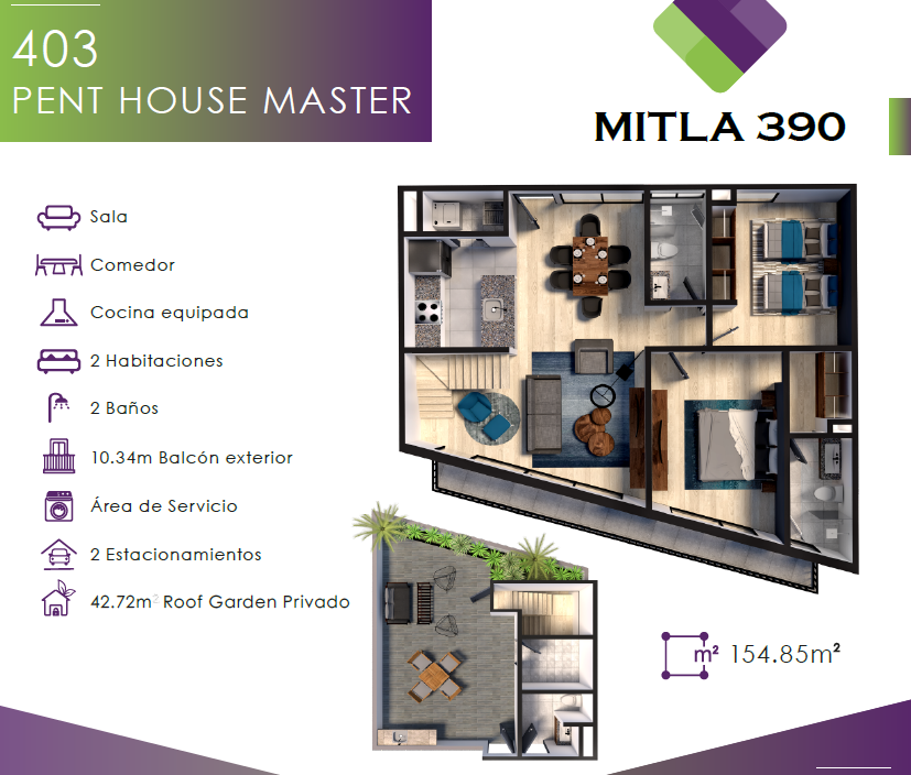 Penthouse en Narvarte Oriente