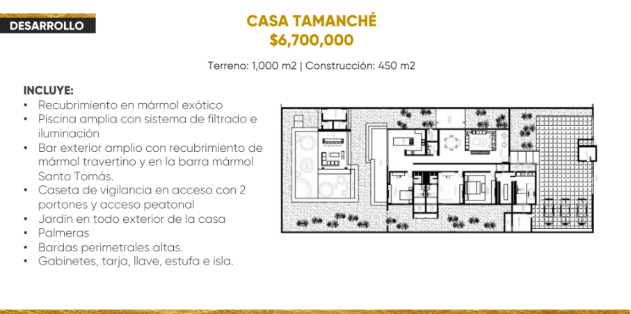 2 de 4: Casa en venta de una planta Tamanché, Mérida Yucatán