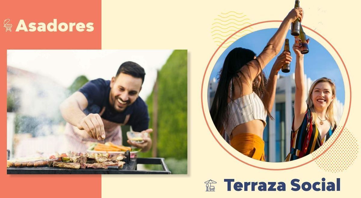 15 de 17: Amenidades: asadores, terraza social 