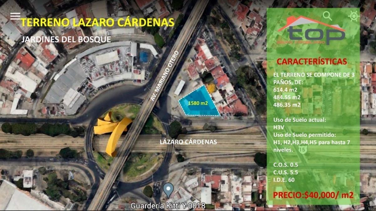 TERRENO EN VENTA LAZARO CARDENAS Y MARIANO OTERO, ZAPOPAN