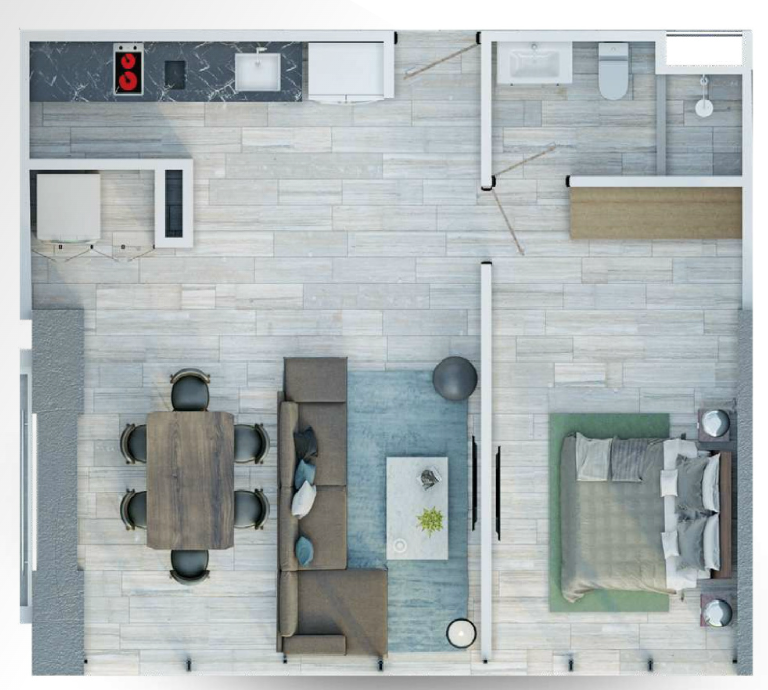 4 de 7: PLANTA TIPO SINGLE 60M2