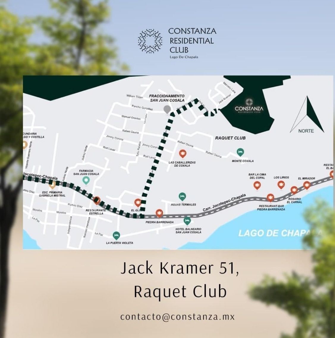 5 of 12: Ubicación en San Juan Cosalá, ingresando por Raquet Club