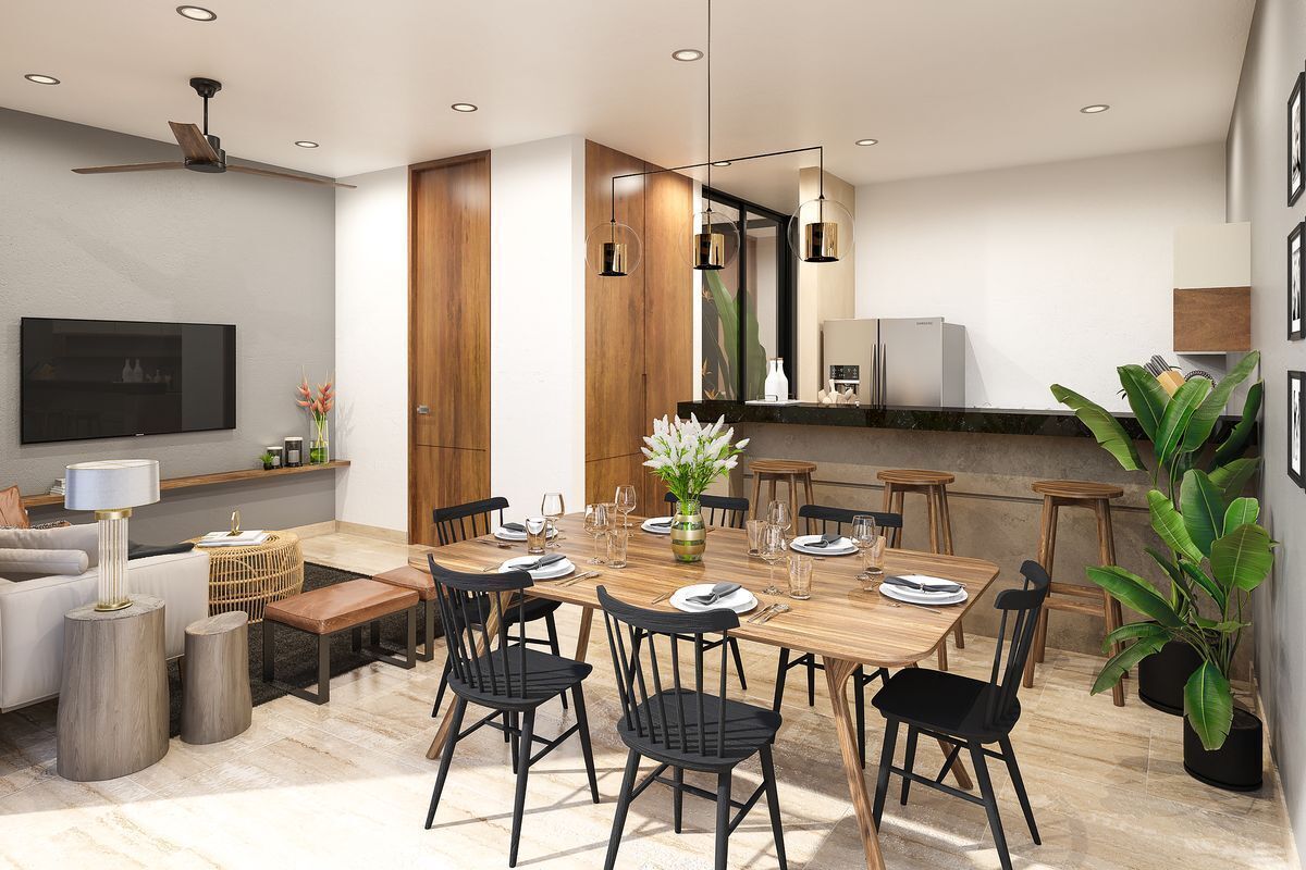 4 de 17: Sala - Comedor Town House Temozon