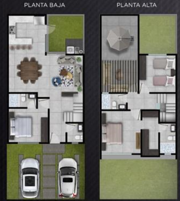 6 de 7: Croquis de planta baja y planta alta