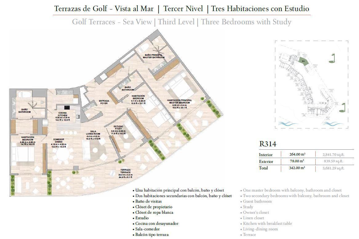 12 de 19: Golf Apt de 3 hab y Estudio En Venta St Regis Cap Cana 12