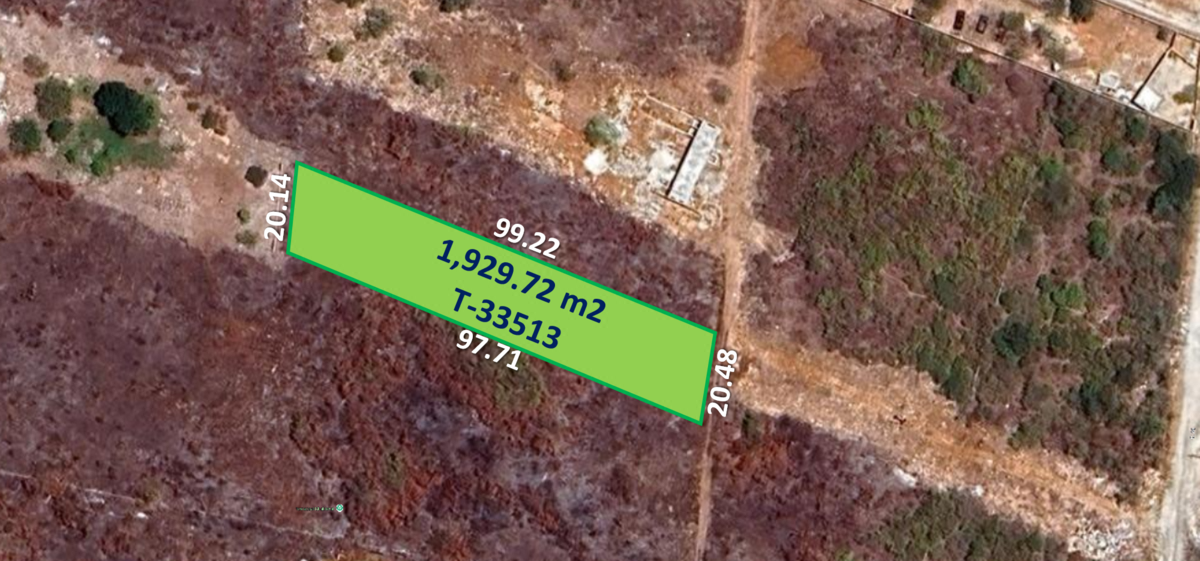 Terreno de 1,929.72 m2 en Chablekal Mérida Yucatán