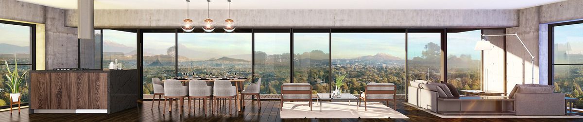 2 of 9: Renders-FotoMuestra_Sala-Comedor-Cocina