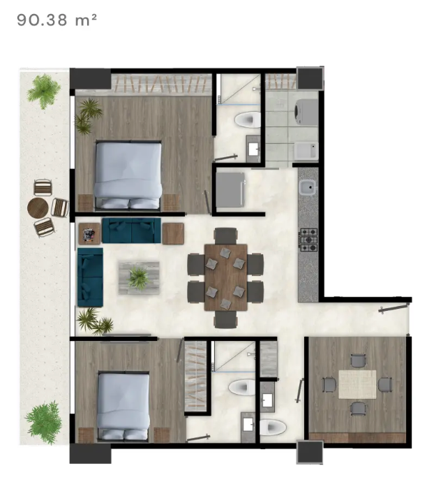 38 de 41: Distribución departamento tipo D