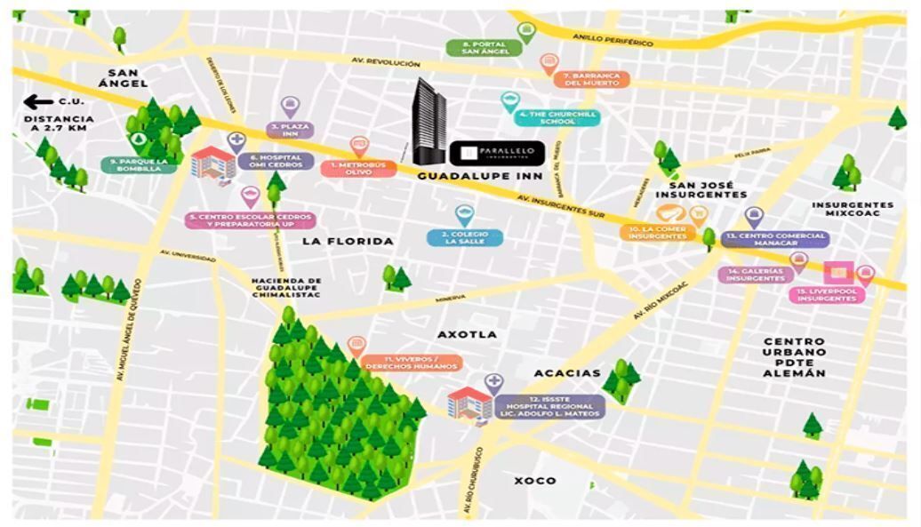 Apartamento em Guadalupe Inn, Álvaro Obregón, foto 27 de 36