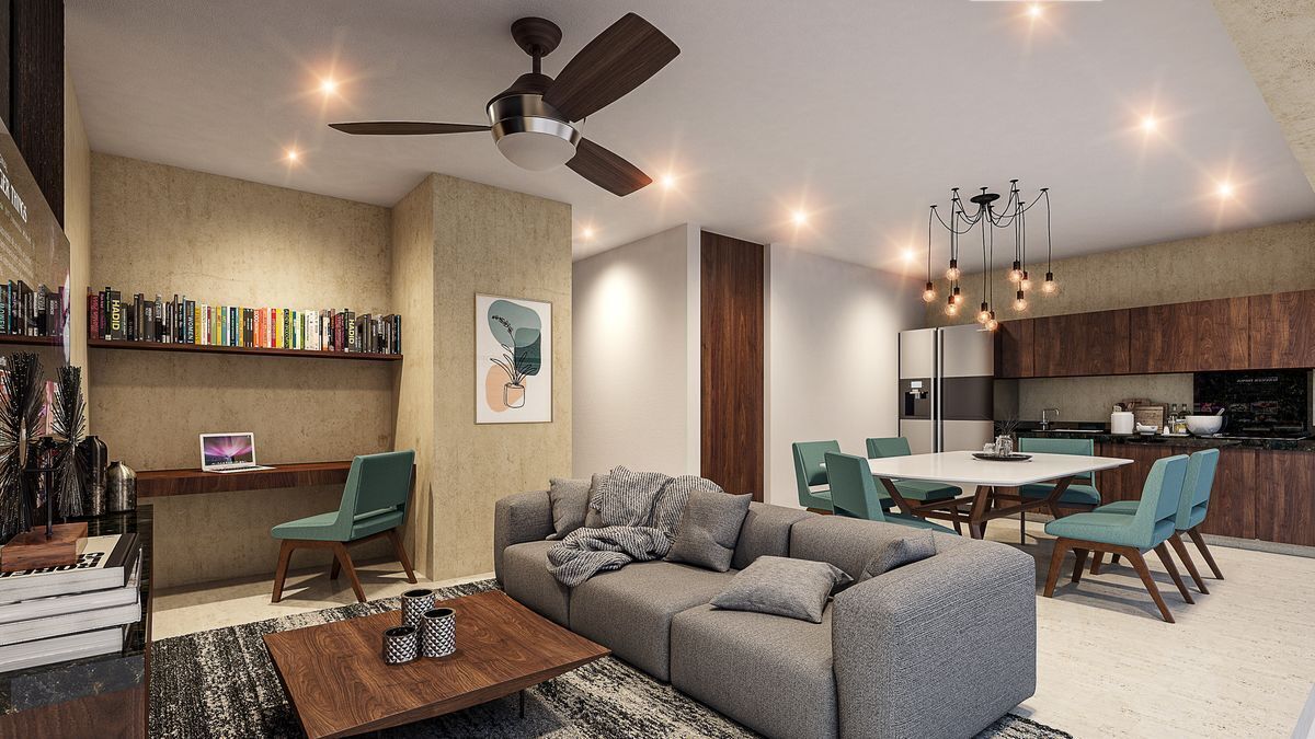 2 de 10: Sala, Comedor y Cocina