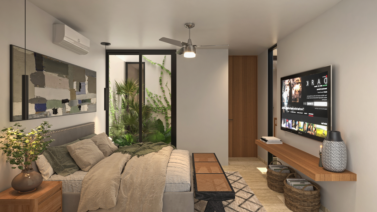 5 de 7: Recámara departamento venta Temozón Norte Mérida