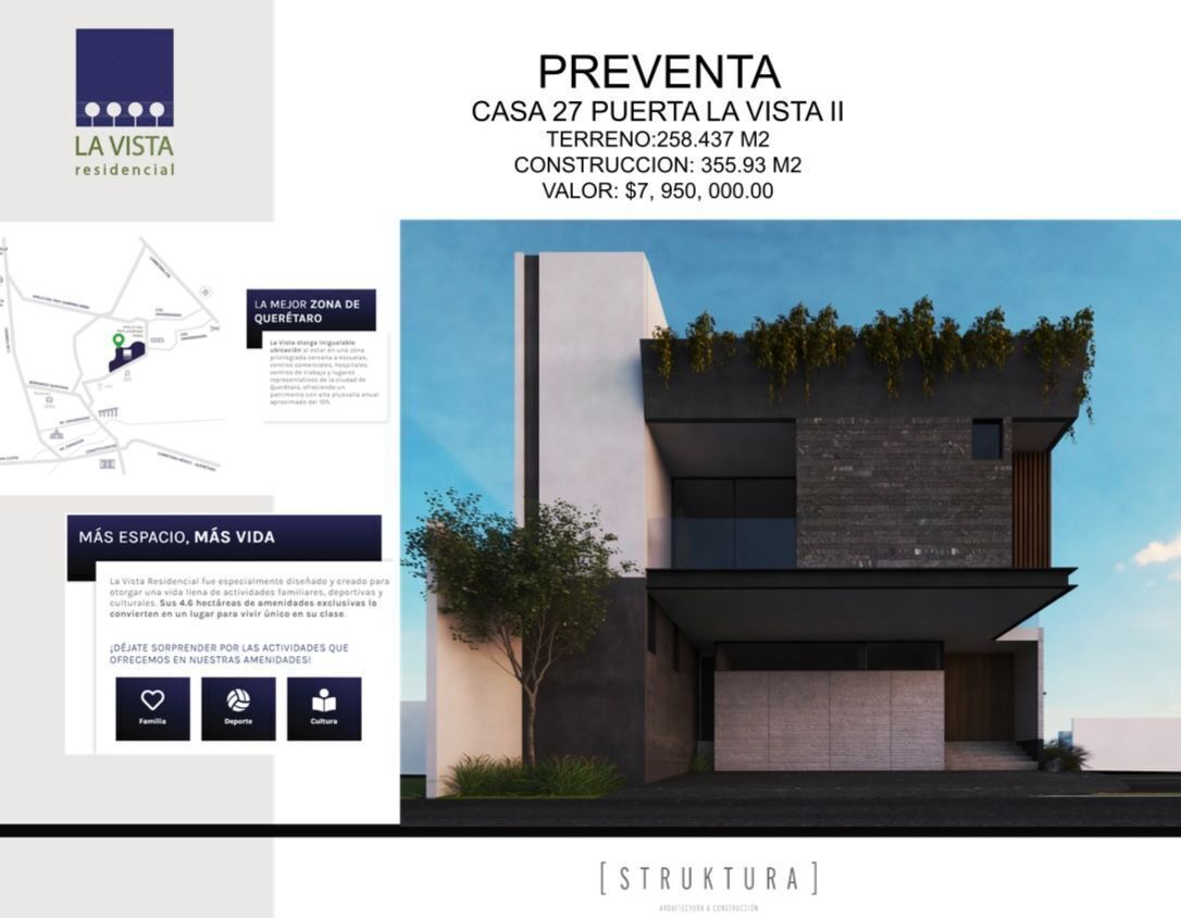 CASA EN PREVENTA EN LA VISTA CERCA DEL REFUGIO Y FRENTE A PASEO QUERETARO