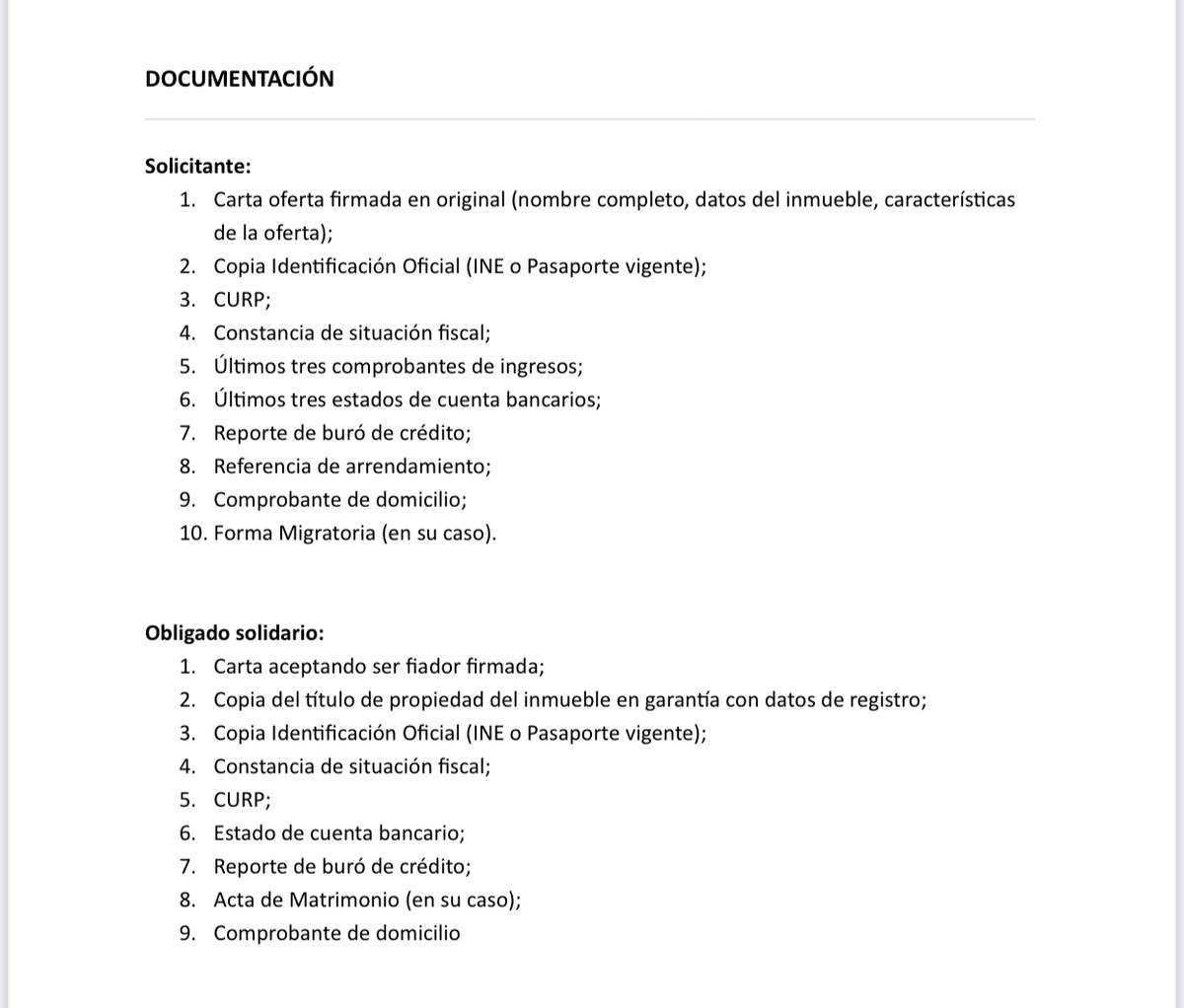 24 of 24: Requisitos indispensables