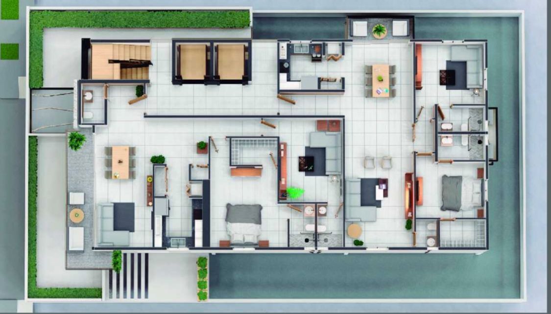 1 de 3: Planos de apartamentos de 2 habitaciones.