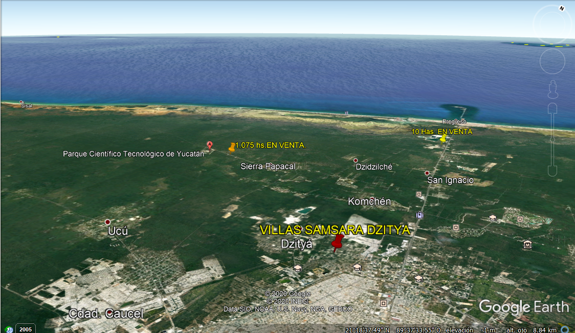 4 de 9: Terreno en Mérida toma aérea Google 