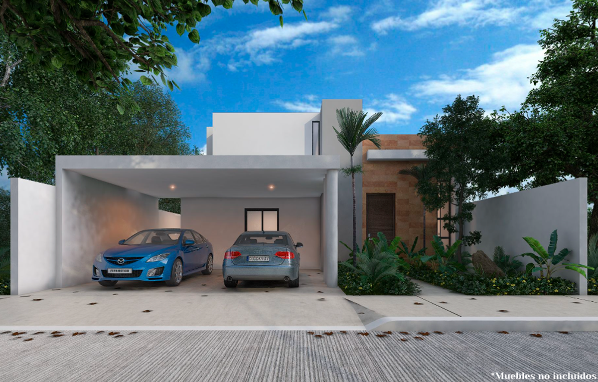 Casa con habitación en planta baja, dentro de residencial en Cholul