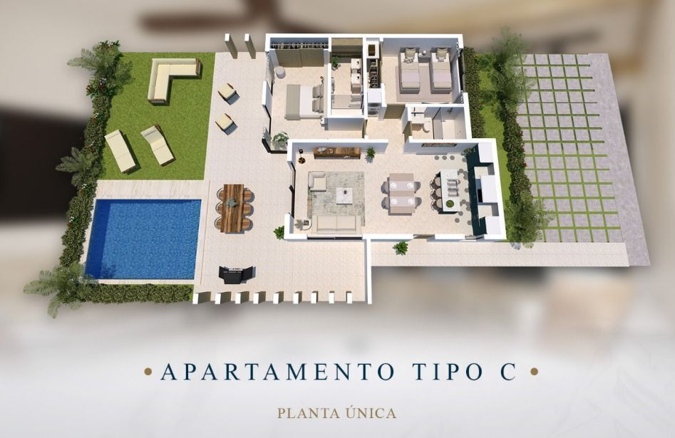 17 de 18: Plan del Apartamento tipo C en Sabana Vista Cana