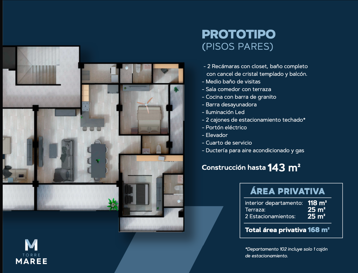 5 de 26: PROTOTIPO PISOS NONES 148 METROS CUADRADOS