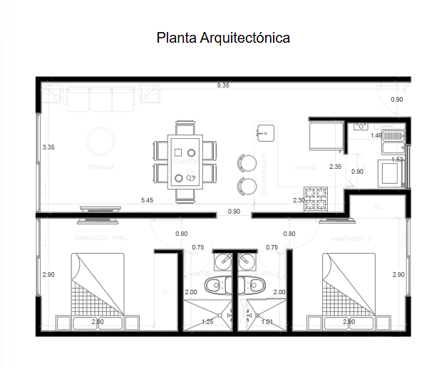 11 de 11: Diseño del Departamento A-208