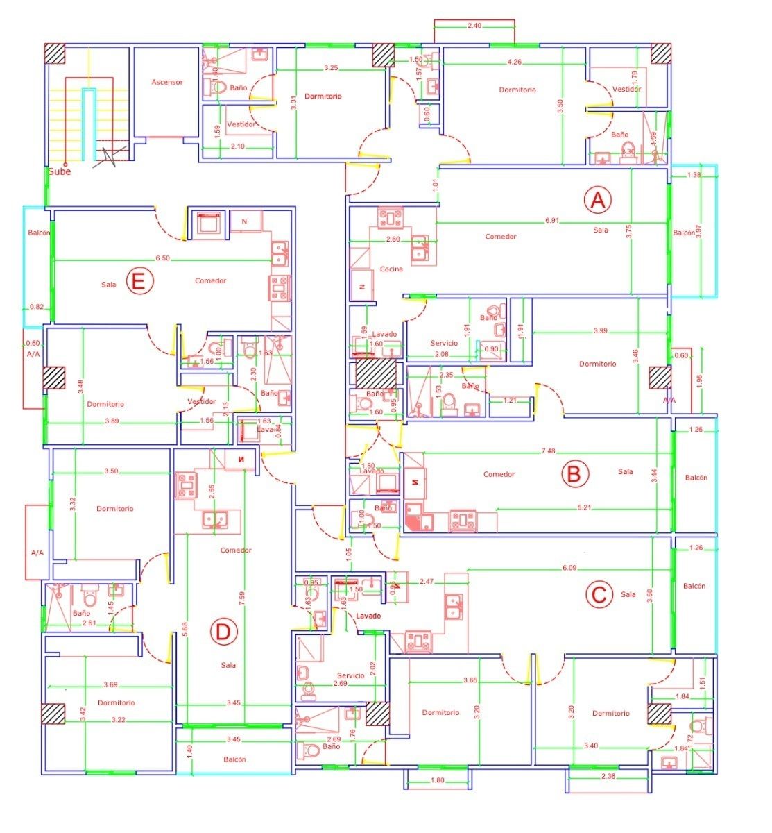 5 de 16: distribución todos los apartamentos