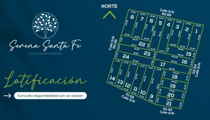 Terreno en Venta en esquina, Serena Santa Fe con Financiamiento