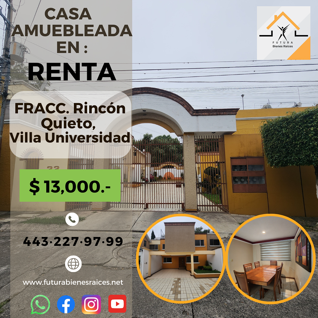 1 de 18: CASA AMUEBLADA EN RENTA, INDISPENSABLE AVAL