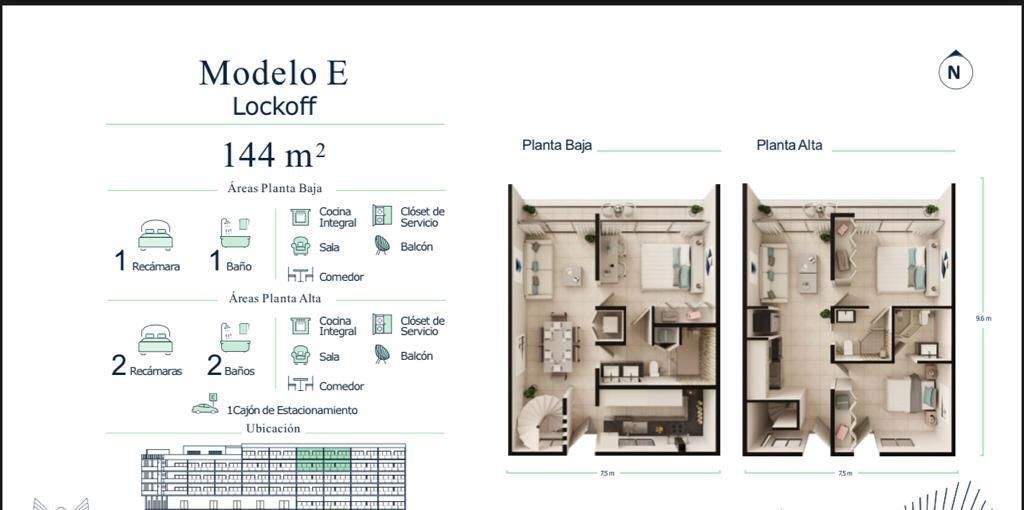 11 de 31: MODELO E, Tercer nivel, 142.02 m2
$6,826,333.32