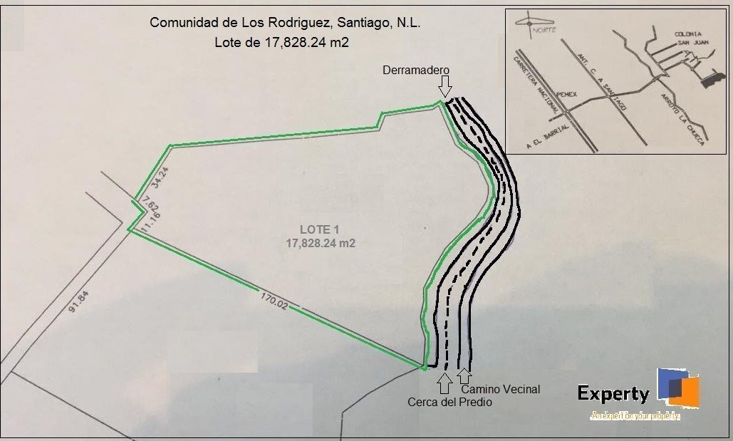 3 de 3: Plano con Medidas del Poligono