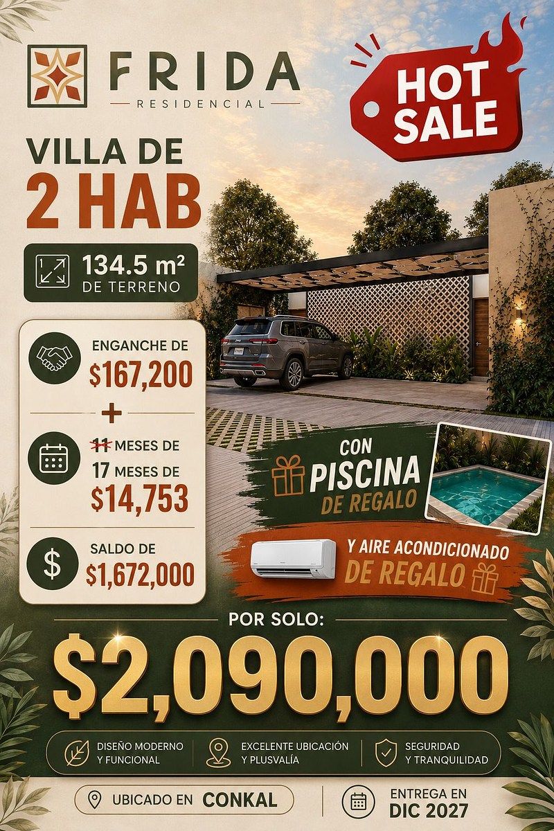 Villa (2R) en Venta en Frida Residencial en Conkal, foto 1 de 15